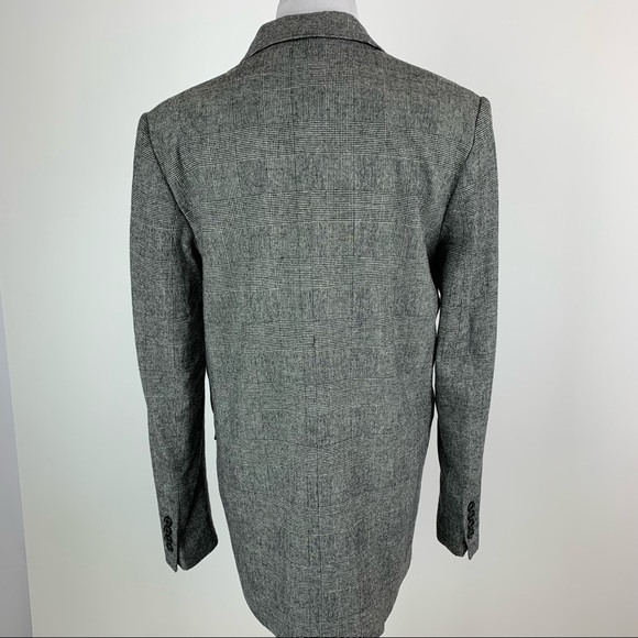 ZARA Black Plaid Double Breasted Blazer Medium - Picture 12 of 16